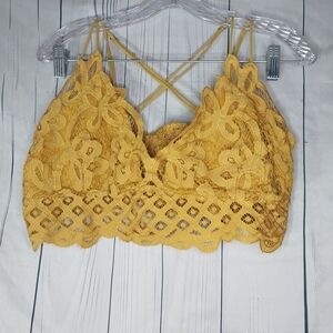True Yellow Lace Bralette Top Size 3x